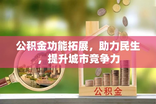 协助公积金功能拓展，助力民生，提升城市竞争力
