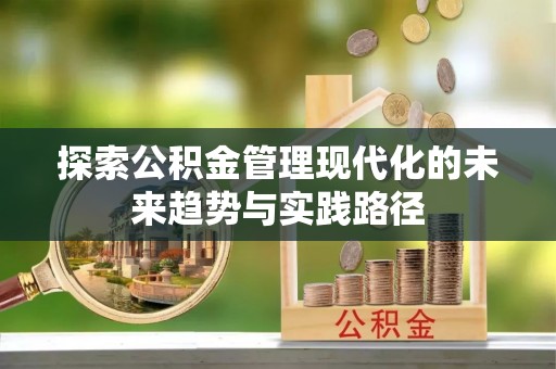 协助探索公积金管理现代化的未来趋势与实践路径