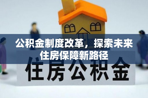 协助公积金制度改革，探索未来住房保障新路径