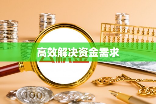 协助高效解决资金需求