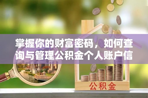 协助掌握你的财富密码，如何查询与管理公积金个人账户信息