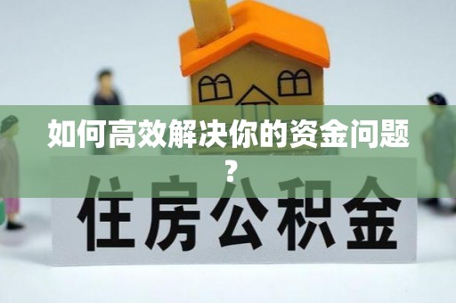 协助如何高效解决你的资金问题？
